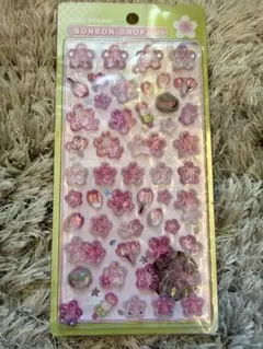 正規品【即日発送・新品】ボンボンドロップシール／和柄　桜（さくら）緑台紙クーリア