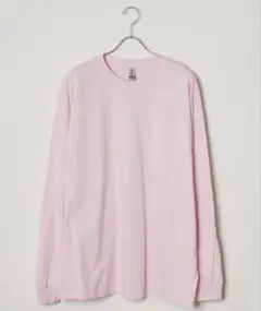 ピンク コットン 長袖Tシャツ XLサイズ