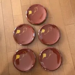 赤い漆器 菓子器 5枚セット