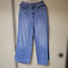 GU ストレートデニム ワイドパンツ