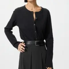 ポインテールカーディガン長袖 ブラック XXL