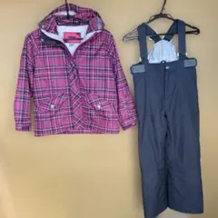 い*こ様 子ども用スノーボードウェア ピンクチェック　130cm