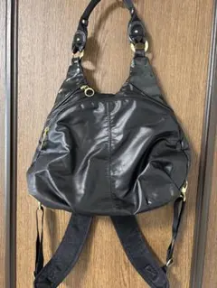 値下げ！カナナプロジェクト2WAY リュックサック ブラック ゴールド金具のサムネイル