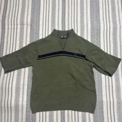 CHAPS ハーフジップ セーター オリーブ色