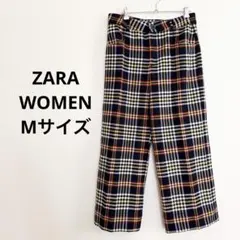 ZARA WOMAN ザラウーマン タータンチェック ワイドパンツ クロップド丈のサムネイル