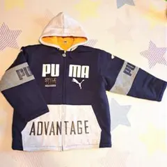 PUMA フード付きパーカー ネイビー/グレー ビンテージ　プーマ