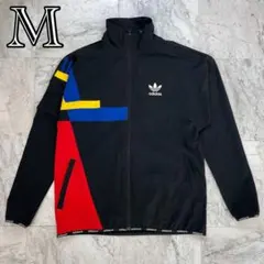人気 アディダスオリジナルス　ナイロンジャケット　メンズ　M ブラック　プリント