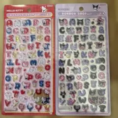 【正規品】ボンボンドロップシール　サンリオ文字　赤キティ＆クロミ　2セット
