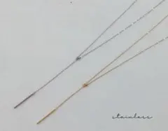 再販サージカルステンレス（オールステンレス）スライドY字スティックネックレス