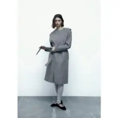 【新品】ZARA ザラ ブークレ ロング ベスト ジレ