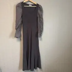 FRAYID オーガンスリーブスクエア　ニットワンピース フレイアイディー