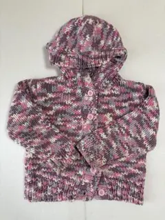 ［お値下げしました］NEXTフード付きニットカーディガン ピンク系