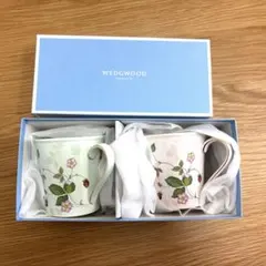 【未使用品】ウェッジウッド　ワイルドストロベリー ペアマグカップ