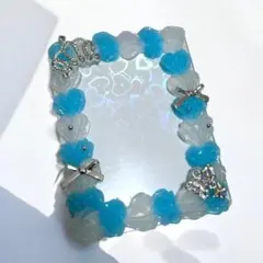 B8 トレカケース デコ 硬質ケース 推し活 ハンドメイド《水色》