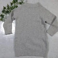 ユニクロ カットソー キッズ 女の子 薄グレー チュニック丈 120cm