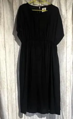 黒 半袖シャツワンピース M-L