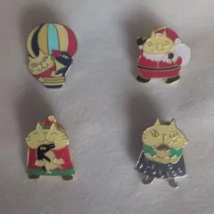 猫キャラクター ピンバッジ 4個セット