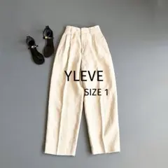 【イレーヴ】YLEVE リネン ワイドパンツ ハイウエスト 日本製 バックベルト