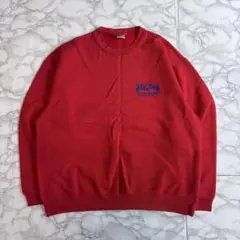 【90s ビンテージ】赤スウェット ワンポイントロゴ オーバーサイズL アメカジ