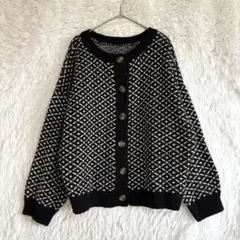 レイカズン Ray Cassin カーディガン 羽織り モノトーン 黒 白 F