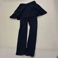 devilrock ブラック スカート付きパンツ　スカッツ ポケット付　黒130