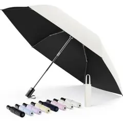 新品！日傘　ベージュ　折り畳み　晴雨兼用　コンパクト　自動開閉　反射冷却　男女