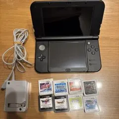 newニンテンドー3DSLL ライム×ブラック　充電コード、カセット８個付き