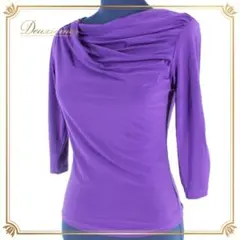 【美品 社交ダンス衣装】トップス レッスンウェア 練習着 紫 パープル 長袖