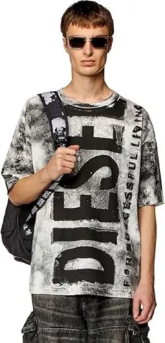 DIESEL グラフィック Tシャツ 白 黒 XSサイズ