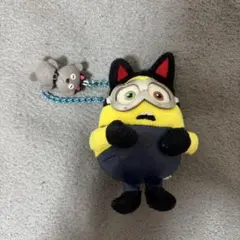 ミニオン 猫耳付きぬいぐるみ ストラップ付き