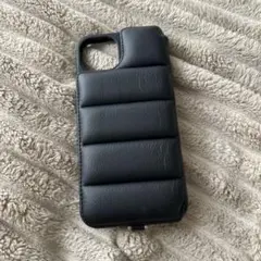 ブラックレザー iPhoneケース カードポケット付き