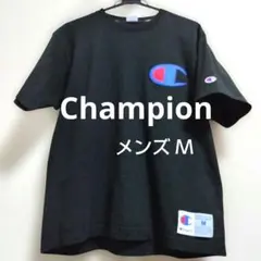 Champion チャンピオン 刺繍BIGロゴ Tシャツ メンズM ブラック 黒
