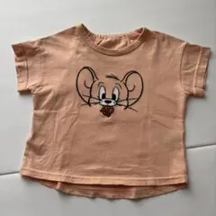 【美品】GUトムとジェリー 刺繍 半袖Tシャツ 80cm