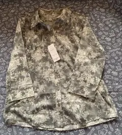 新品　シニア　花柄シャツ Lサイズ グレー