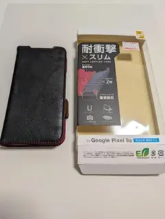 【訳アリ】Google Pixel 9a 専用 ソフトレザーケース（黒✕赤）
