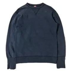 【DNM / DENIME】トレーナー ネイビー 両Vガゼット 日本製 サイズMのサムネイル
