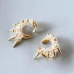 トゲトゲフープピアス ゴールドカラー 金属アレルギー対応 スタッズ 