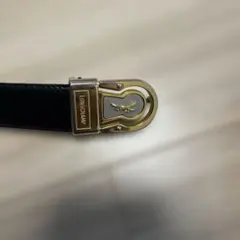LONGCHAMP メンズ レザーベルトブラック