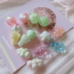 ❁⃘*.゜色々ビーズ❁⃘*.゜ 雲 アイス カラフル
