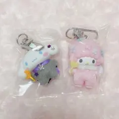 サンリオ ちびっとも 天使と小悪魔 ピアノ シナモン マスコット キーホルダー