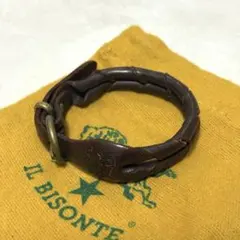 良品　ILBISONTE ブレスレット レザー　編み込み　ブラウン　茶色のサムネイル