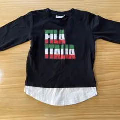 キッズ　トップス　長袖シャツ　黒　重ね着風　130㎝　FILA