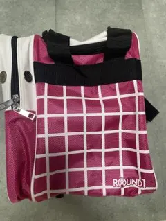 美品ROUND1 ボウリング用バッグ ピンク チェック柄