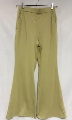 GU▽リブフレアパンツ ワイドパンツ