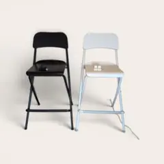 【美品】IKEA FRANKLIN カウンターチェア　ブラック 付属品完備のサムネイル