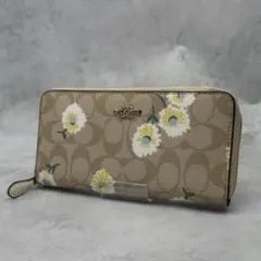 新品未使用】COACH 花柄 シグネチャー 長財布 リストレット 白ホワイト