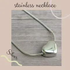 【シルバー ネックレス】ハート ぷっくり　肉厚　韓国　シンプル　プレゼント