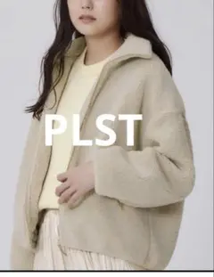 PLST スタンドカラーボアブルゾン