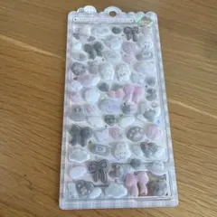 ふわふわドロップ　しろくろふわふわ　ボンボンドロップシール