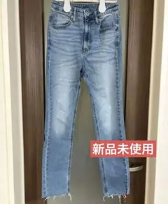 【新品未使用】gu ライトブルー スキニーデニム 切りっぱなしジーンズMサイズ
